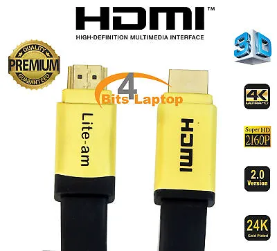 HDMI Cable Lead 1m/2m/3m/5m/6m/7m/8m/10m HD Ethernet 4K/3D/PS4/Xbox V2.0/2.0/1.0 • £5.09