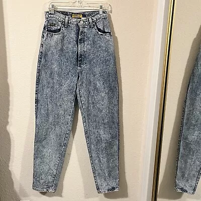 Vintage Sasson Modern Basics Womens High Waisted Tapered Acid Wash Mom Jeans • $18.50