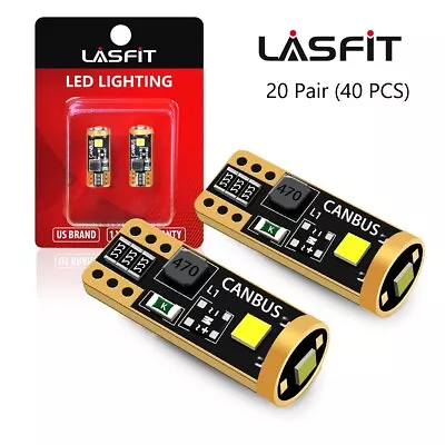 Lasfit T10 LED License Plate Light Bulbs 6000K Bright White 168 2825 194 Canbus • $107.96