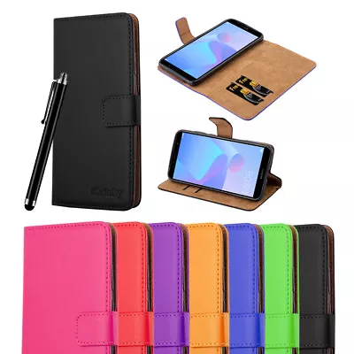 Huawei Y6 2018 Phone Case Leather Wallet Flip Folio Stand View Cover For Huawei • £5.95