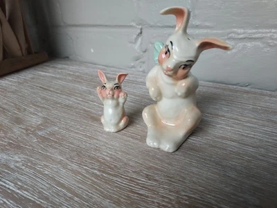 $25 • Buy Vintage Rabbit Salt & Pepper Shakers Ceramic Arts Studio - Easter