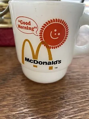 Vintage Fire King McDonalds Milk Glass Coffee Mug Cup 3 1/2  Tall • $8