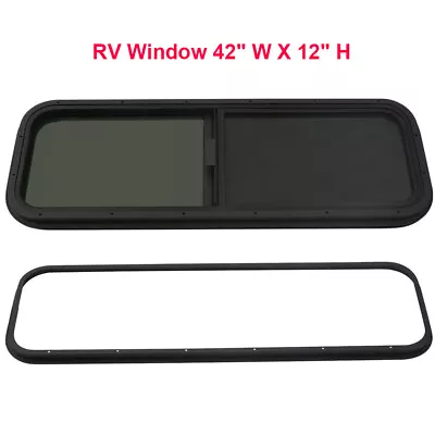 Camper RV Window 42  X 12  Horizontal Sliding Replacement Glass With Trim Ring • $145