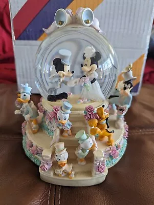 RARE Mickey & Minnie Mouse Wedding Musical Snow Globe • $60
