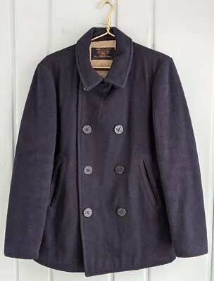 J Crew Mens Small Coat Jacket Bayswater Peacoat Wool Thinsulate Stadium Cloth S • $149.99