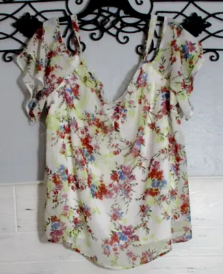 Maurices Women's Top Size XL Short Sleeve Multicolored Floral V Neck • $9.86