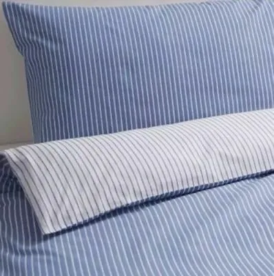 Ikea Rodnarv King Size Duvet Cover & 4 Pillowcases - White & Blue Striped • £46.99