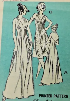 Vintage Mail-order Printed Pattern #A685 Miss Halter Dress SZ 16 B: 38 1970s • $24.62