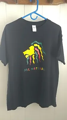 Mr. Natural Rasta Lion Reggae T-Shirt Black Size Large 100% Cotton • $32.50