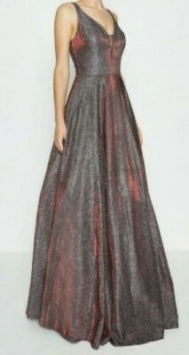 Brand New Coast Size 8/10 Merlot Sparkly Hotfix Open Back Prom Maxi Dress • £100