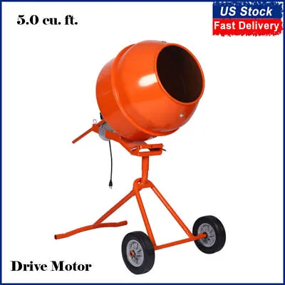 5.0Cu. Ft Portable Concrete Mixer Electric Cement Mixer 1/2 HP Drive Motor USA • $369.59