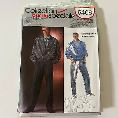 Vintage 1980’s Burda Men Sewing Pattern Short Jacket Pleat Front Trousers 5584 • £8.99