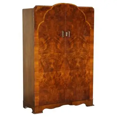£1750 • Buy Stunning Antique Art Deco 1920's Burr Walnut Large Wardrobe Part Of Large Suite