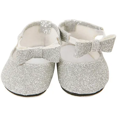 Silver Tap Shoes For Standard 43 Cm Baby Born Small Size From Frilly Lily • £6