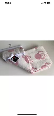 Disney Minnie Mouse Blanket Throw White & Pink Logo Super Soft 50  X 70  NEW • $50