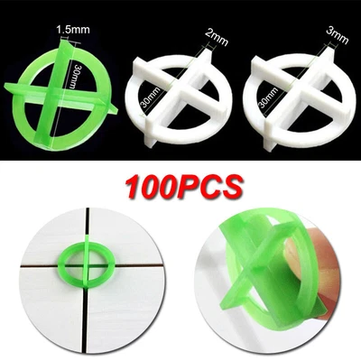 £5.23 • Buy 100Pcs/Set Cross Tile Leveling System Spacers Recyclable Plastic Tools 1.5/2/3mm