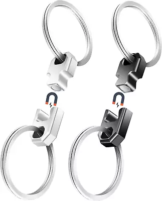 2Pack Aluminum Magnetic Quick Release Keychain Detachable & Portable Key Holder • $14.70