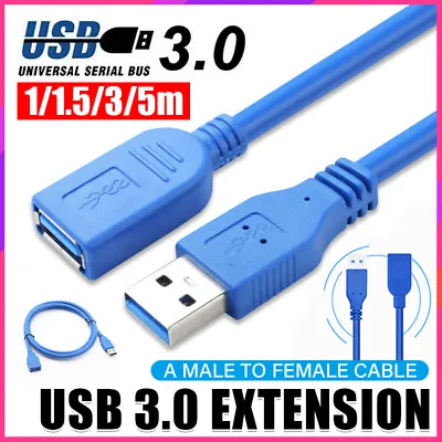 $3.99 • Buy Super Speed Cable USB 3.0 Male To Female Data Extension Cord PC Mining Laptop AU