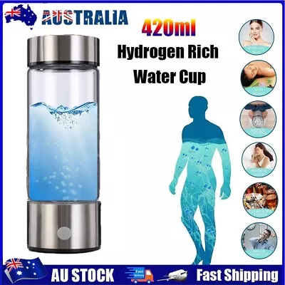 450ml Portable Hydrogen Rich Alkaline Water Ionizer Generator Bottle Cup Mug • $39.99