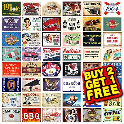 Metal Signs Retro Vintage Home Bar Man Cave Garage Shed Beer Pub Tin Sign CM03 • £5.55