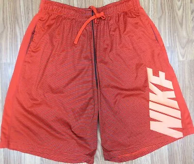 NIKE DRI-FIT ATHLETIC SHORTS BLACK & RED Sz X-LARGE XL • $17.60