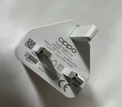 Genuine Oppo  5.0V 2.0A 10.0W Power Supply Adaptor Plug Charger For A15 OP52KAYH • £6.99
