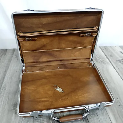 Vintage American Tourister Escort Briefcase Hard Shell Brown Lockking W/ Key • $30