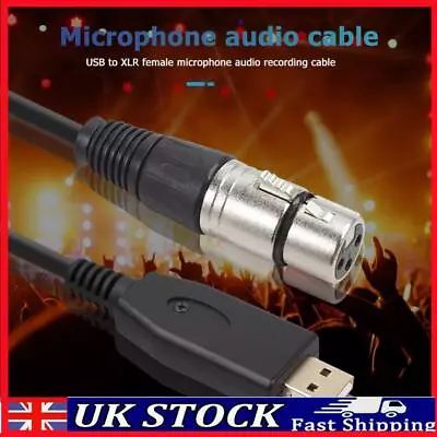 USB Microphone Cable USB Male To 3-Pin XLR Female Audio Cable Adapter (3m) • £9.79