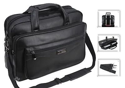 £29.95 • Buy Mens Laptop Bag Briefcase Messenger Office Work Shoulder Bag Faux Leather 624