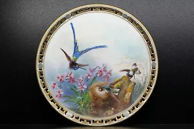 Minton Plate Hummingbird Scene William Mussill Signed Reticulated Border • $980