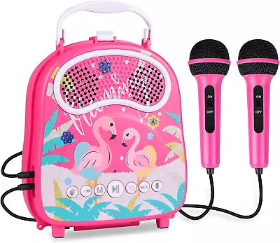 Kids Karaoke Machine With 2 Microphones Bluetooth Toddler Karaoke Speaker For Gi • $61.50