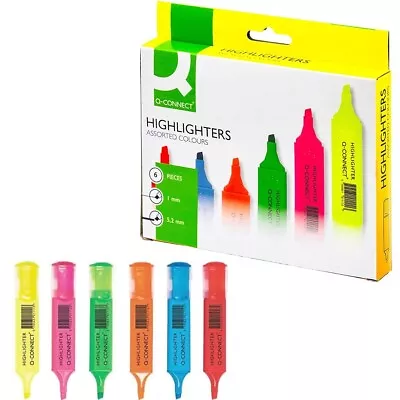 Q-Connect Assorted Highlighter Pens (Pack Of 6) • £3.49