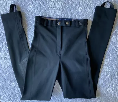 Vtg Miller's Equestrian Knee Patch Riding Stirrup Pants USA Size 24 Black • $24