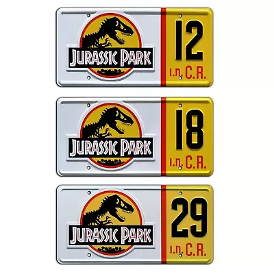 Jurassic Park | Jeep Wrangler | #12 #18 #29 | Metal Stamped License Plate Combo • $79.25