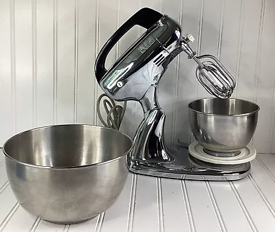 Vintage Working Hamilton Beach Chrome Stand With Bowl And  Beater • $69.99