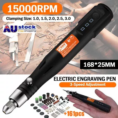 161Pcs Electric Micro Engraver Pen Engraving Tools Set DIY Metal Glass Wood Kit • $35.99