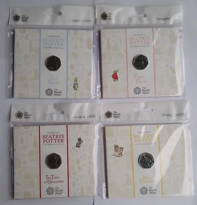 ROYAL MINT 2018 -  BEATRIX POTTER COMPLETE SET 50p FIFTY PENCE COIN BU PACKS NEW • £11.99