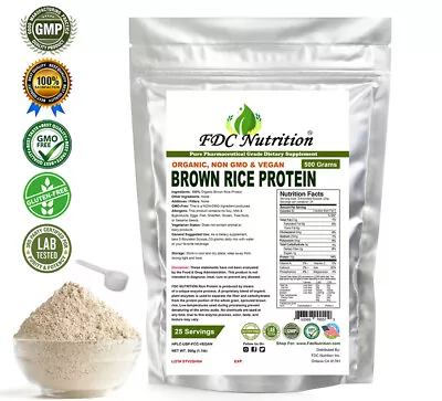 FDC NUTRITION Organic Rice Protein Powder 1.1 LB (Unflavored)  • $9