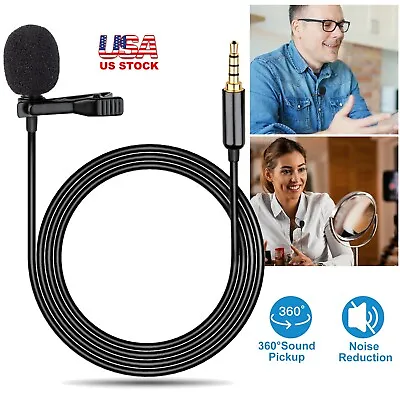 3.5mm Jack Clip-on Lapel Microphone Condenser Mic For PC IPhone Android • $7.79