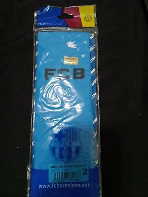 New One Pair Fc Barcelona  Official License Socks Color Blue Azul Medium • $12