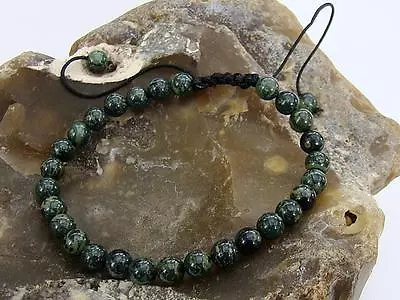 £6.99 • Buy Delicate Natural Gemstone  Macrame Bracelet 6mm JASPER KAMBABA Beads