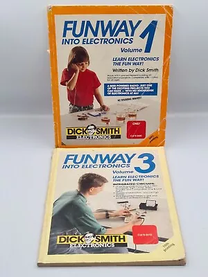 Vintage Funway Into Electronics Volume 1 & 3 Dick Smith Paperback Book Guides • $47.95