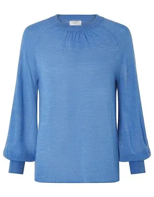 £15 • Buy Monsoon Blue Jumper In Linen Blend New Medium