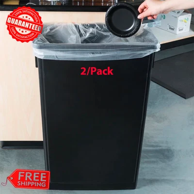 $90.31 • Buy (2/Pack) 23 Gallon Heavy-Duty Black Slim Restaurant Kitchen Garbage Trash Can