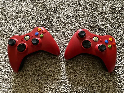 Resident Evil 5 Red Xbox 360 Controllers AS IS Rechargeable Battery’s Don’t Work • $47.83