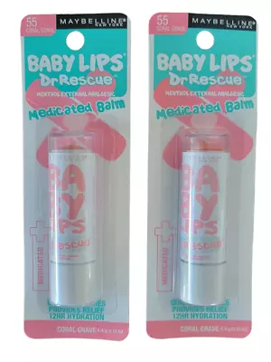 Maybelline New York Dr Rescue Baby Lips Medicated Lip Balm Makeup Coral Crave 55 • $12.95