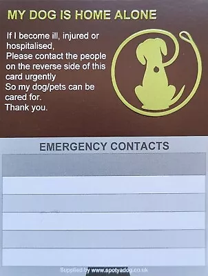 My Dog Is Home Alone Card With Space On The Back To Add Details  • £1.35