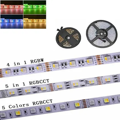5m 5in1 4in1 RGB+CCT RGBW RGB CCT White LED Strip Light 5050 Flexibe Tape Lamp • $8.99