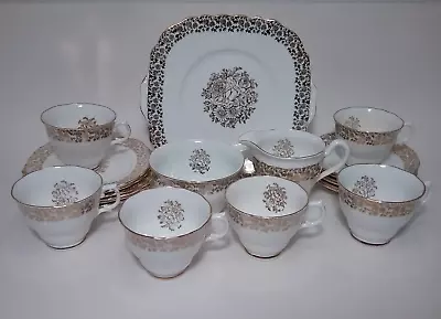 Vtg.  Old English Luncheon Set Tea Cups & Saucers  Set For Six • $22