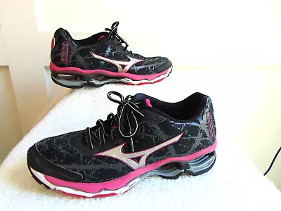 Mizuno Womens Wave Creation 16 Running Shoes Black Pink 410653-9073 Lace Up 9.5M • $25